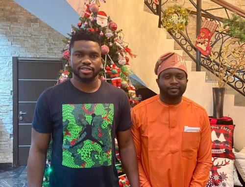 FCSM executive director Busola Akinyemi BA pays a courtesy visit to former Nigeria national team captain/Everton FC Joseph Yobo